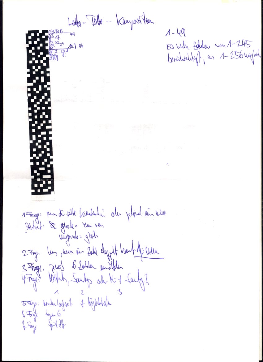 Scans der verwendeten Pixelstreifen